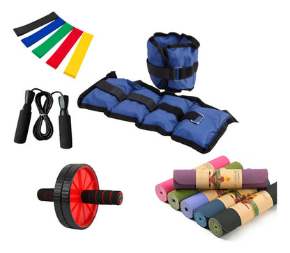 Set Fitness Colchoneta 0.3mm + Rueda Abdominal + Tobilleras Surtido