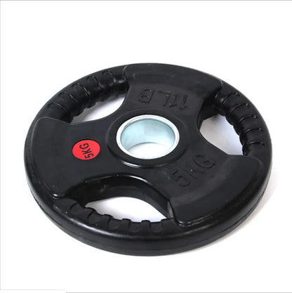 Disco Olimpico De Hierro Engomado C/ Agarres 25kgs Negro