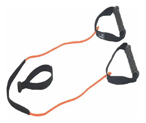 Banda Con Mango Latex Suave 1 Goma Kallango Negro/naranja