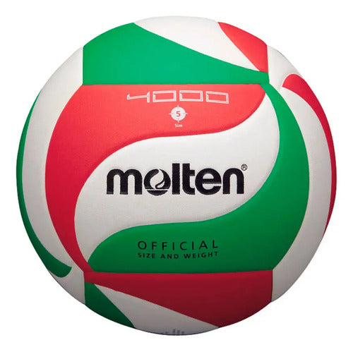 Pelota Voley N°5 Profesional V5m-4000 Molten Blanco C/verde Y Rojo