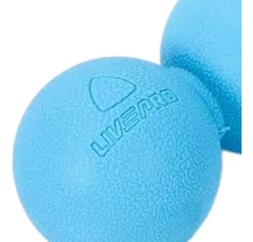 Pelota De Masaje Doble Livepro Peanut 14 Cm Celeste