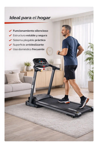 Caminadora Eléctrica Doméstica 2.0 Hp Plegable - Ideal Hogar Negro