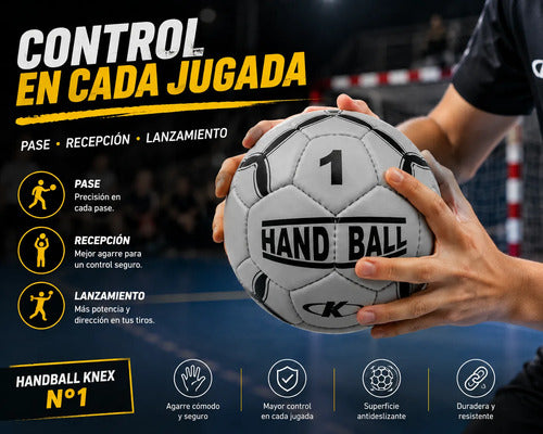 Pelota Handball Knex N°1 Gris Entrenamiento Y Competencia Gris 1