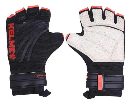 Guantes Golero Profesional Futbol Sala Kelme Vortex Negro Talle 10
