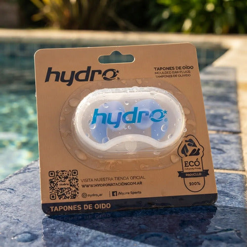 Tapones Oídos Natación Hydro 2.0 Silicona + Estuche Mmsports Azul