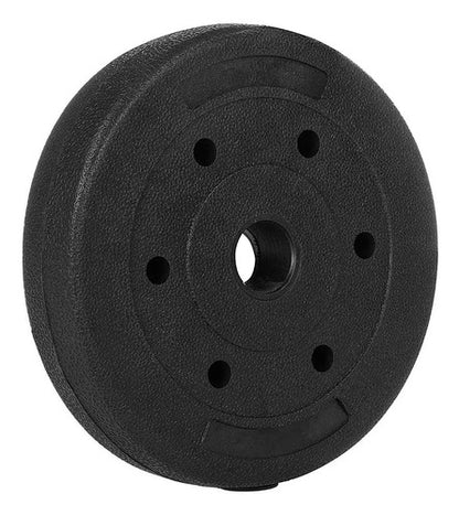 Set 2 Mancuerna Olímpicas + 50kg Discos Cemento Plateado