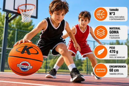 Pelota Basket Goma Sports - Numero 3 Naranja