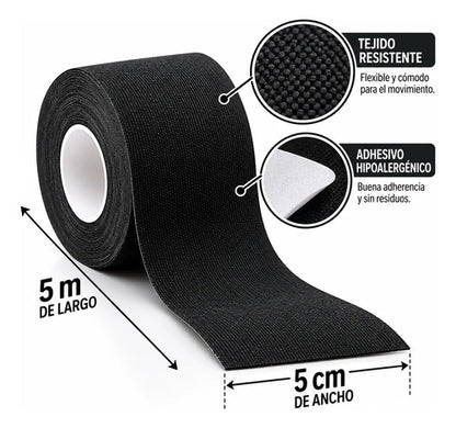 Venda Kinesiologica Cinta Terapeutica 5 Mtsx5cms X6 Unidades Multicolor