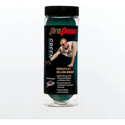 Pro Penn Verde Racquetball (1 Tubo Con 3 Pelotas) Verde