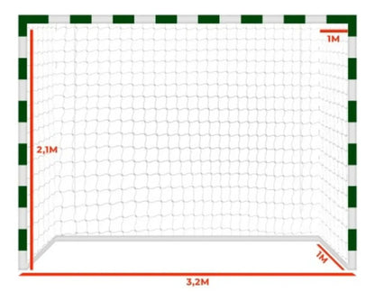 Par De Red 4mm Fútbol 5/sala Y Handball 3,2x2,1m Seda Gismar Blanco
