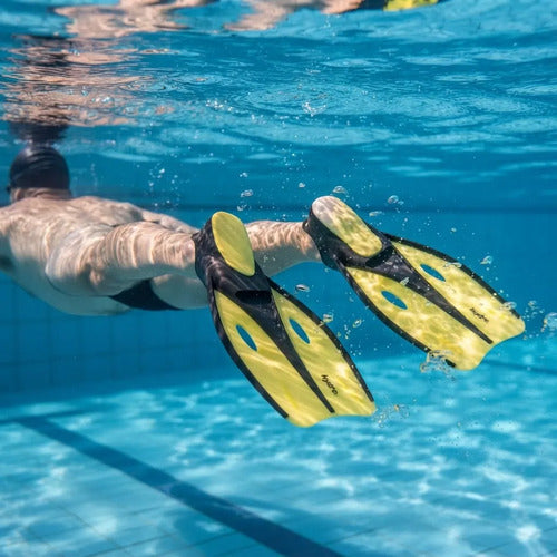 Patas De Rana Hydro Adulto Silicona Buceo Mmsports Amarillo L