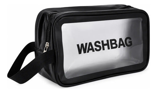 Neceser Piscina Natación Washbag Organizador Con Cierre Negro Lisa