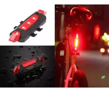 Luz Trasera Led C/carg. Usb A Prueba De Agua Para Bicicleta Negro/rojo