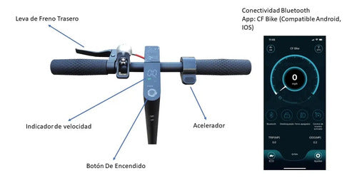 Monopatín Eléctrico Plegable 250w - Motor Potente - 25 Km/h Negro