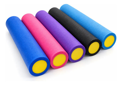 Rolo Pilates Liso Goma Eva 90x15cm - Yoga Fitness Foam Colores Surtidos