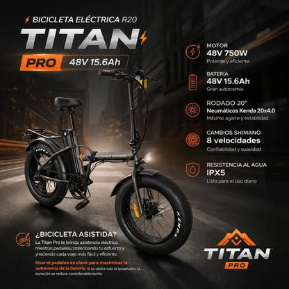 Bicicleta Electrica Knex Sport Titan Pro 48v 750w R20 Gris Gris Oscuro 17