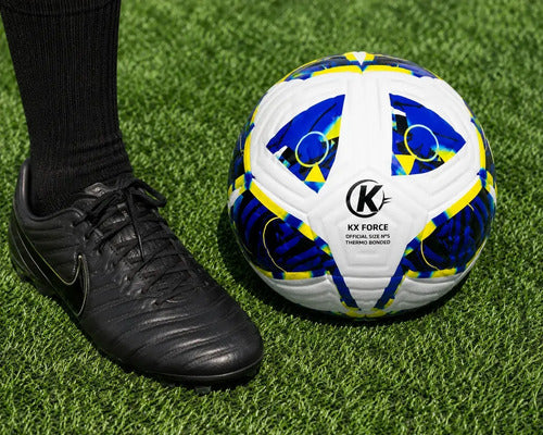 Pelota Fútbol Kx Strike Thermosellada Oficial N°5 Mmsports Azul/amarillo/blanco