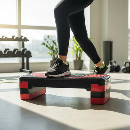 Step Regulable De Pvc 68x28x20 Cm Fitness, Crossfit Negro