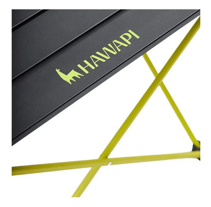 Mesa Camping Hawapi Plegable Portátil Compacta 34x40 Calidad Negro Y Verde Limón