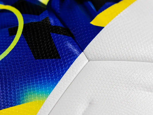 Pelota Fútbol Kx Strike Thermosellada Oficial N°5 Mmsports Azul/amarillo/blanco
