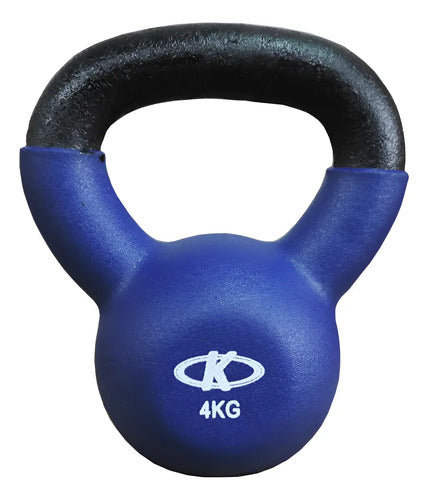 Pesa Rusa Hierro Engomado Ketlle Bell 4 Kg Azul