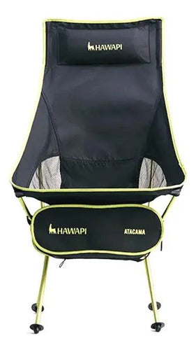 Silla De Camping Plegable De Aluminio Hawapi Atacama 125 Kg Preto/verde Limão