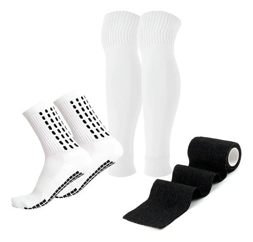 Combo Medias Antideslizantes + Medias Sin Pie + Venda M&m Unico (38 Al 44)