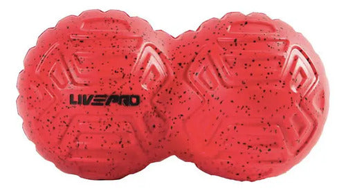 Pelota De Masaje Doble Livepro Peanut 19.5 Cm Rojo