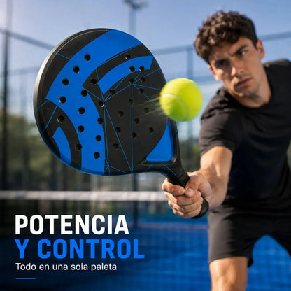 Paleta De Pádel Profesional Diseño Moderno Alto Rendimiento Azul