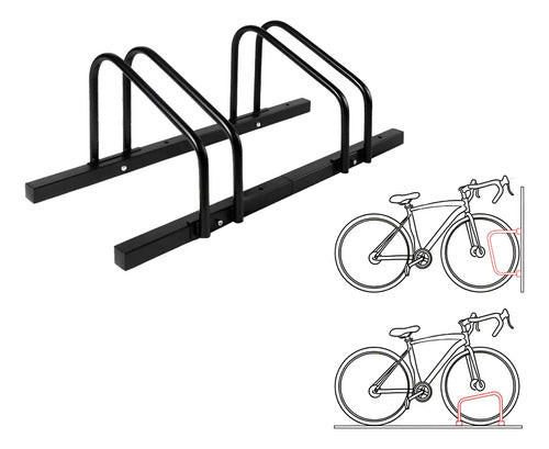 Soporte Zuba T039a 2 Bicicletas Pared 68x33 Cm Negro