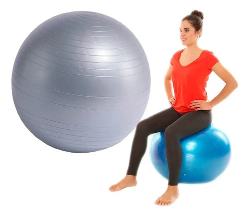 Pelota De Pilates 75cm Aerobics Fitness Embarazo Mas Calidad Azul