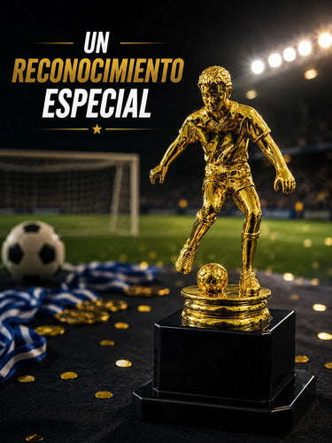 Trofeo Alegoría Fútbol Con Base Dorada 15 Cm Premiación Dorado