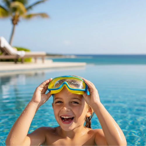 Lente De Natación Mask 21 Junior Anti Fog Y Uv Hydro Amarillo