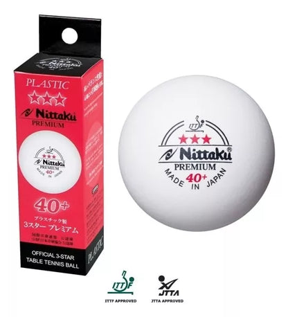 Pelota Ping Pong Nittaku 3 Estrellas Set X 3 Unidades.