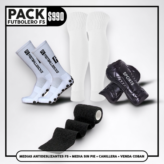 Pack Fs Medias Antideslizantes + Medias Sin Pie + Canillera + Venda