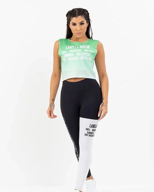 Musculosa Verde/Blanco