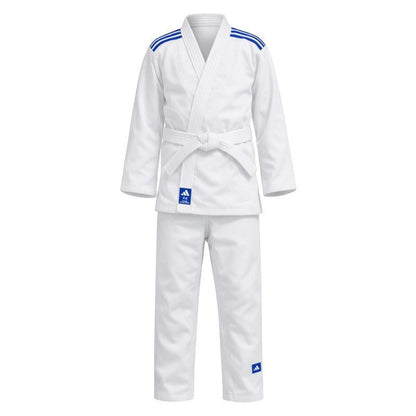 Uniforme Judo Adidas Evolution con Correa Algodon Poliester para Principiantes Blanco/Azul con Cinturon
