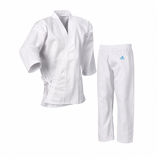 Uniforme Judo Adidas Evolution II J250E Blanco Algodon Poliester para Principiantes y Practica Habitual Sin Cinturon