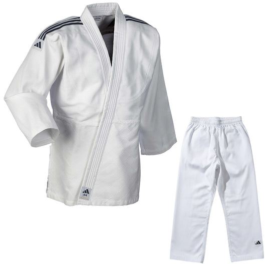 Uniforme Judo Adidas Club Sin Cinturon Algodon Poliester Tejido Reforzado Intermedio Avanzado Blanco J350P
