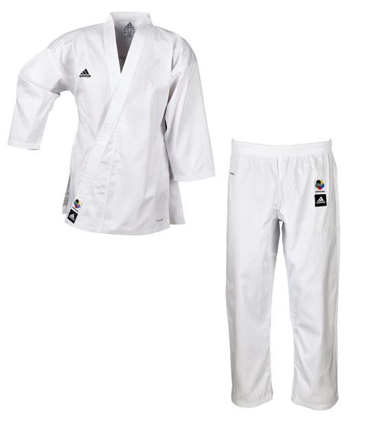 Uniforme Karate Adidas Club K220C WKF Poliester Algodon 220gsm Malla Climacool Aprobado para Competicion