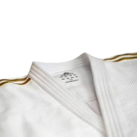 Uniforme Judo Adidas J690R Blanco/Dorado Premium Retail para Competicion y Practica Profesional Avanzada