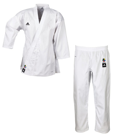 Uniforme Karate Adidas Club K220C WKF Poliester Algodon 220gsm Malla Climacool Aprobado para Competicion