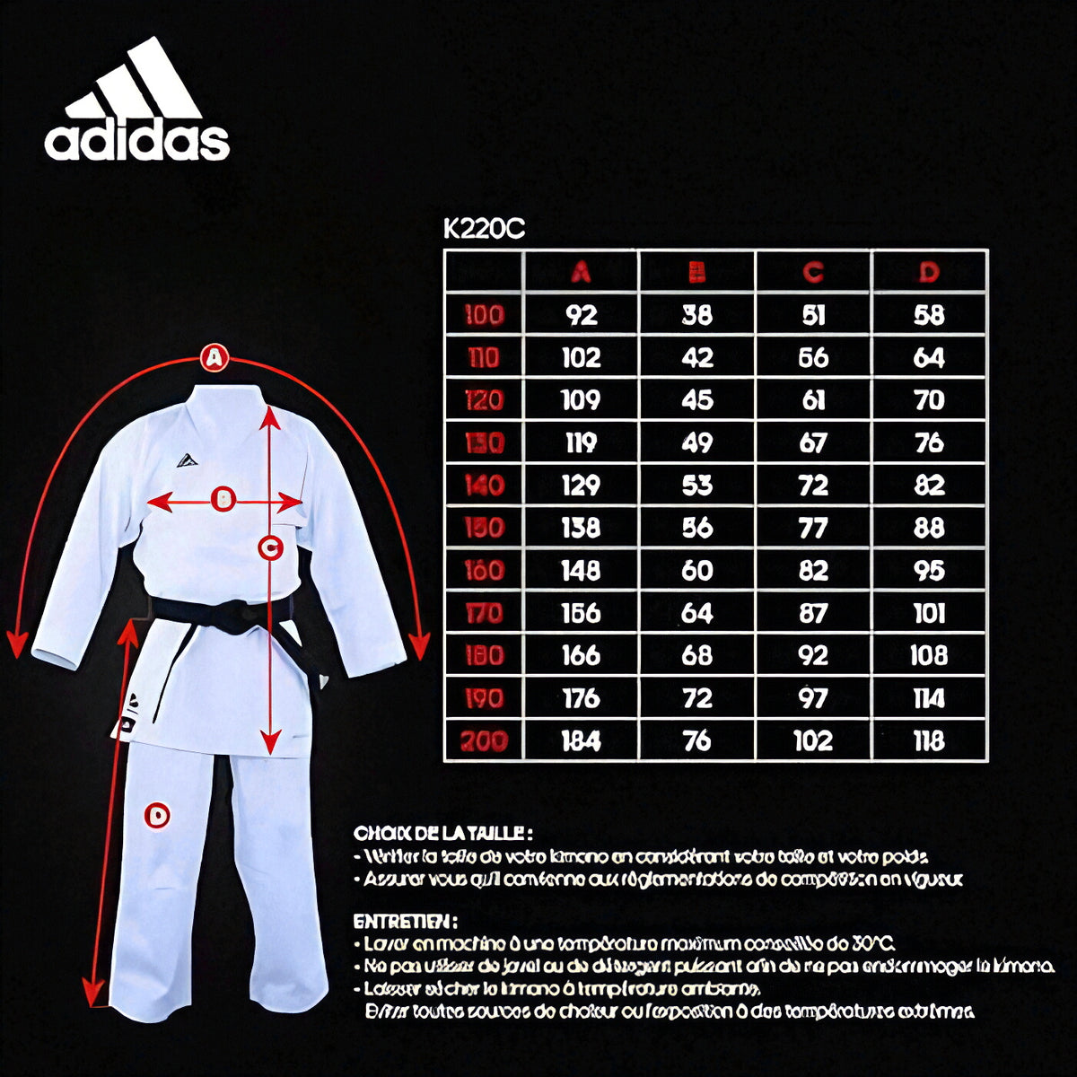 Uniforme Karate Adidas Club K220C WKF Poliester Algodon 220gsm Malla Climacool Aprobado para Competicion