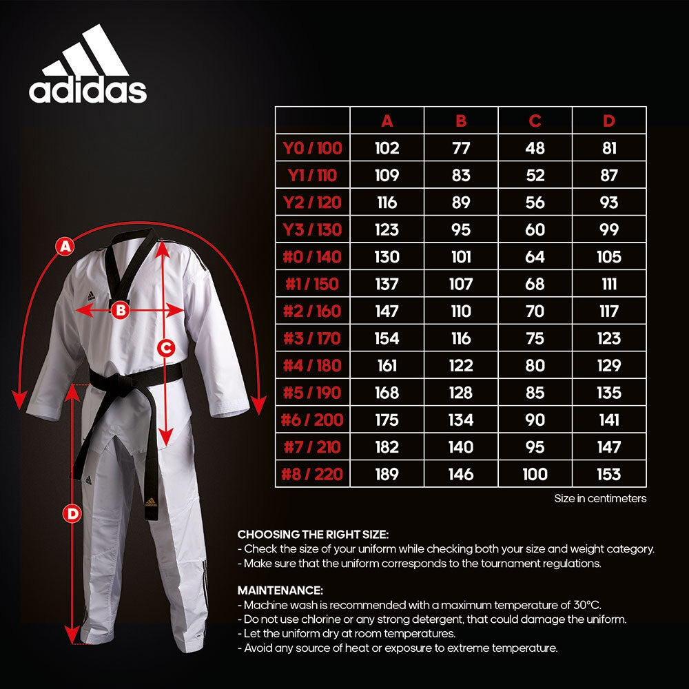 Uniforme Taekwondo Adidas Poomsae Femenino Adulto WT Blanco Premium para Competicion de Formas con Detalles Especiales