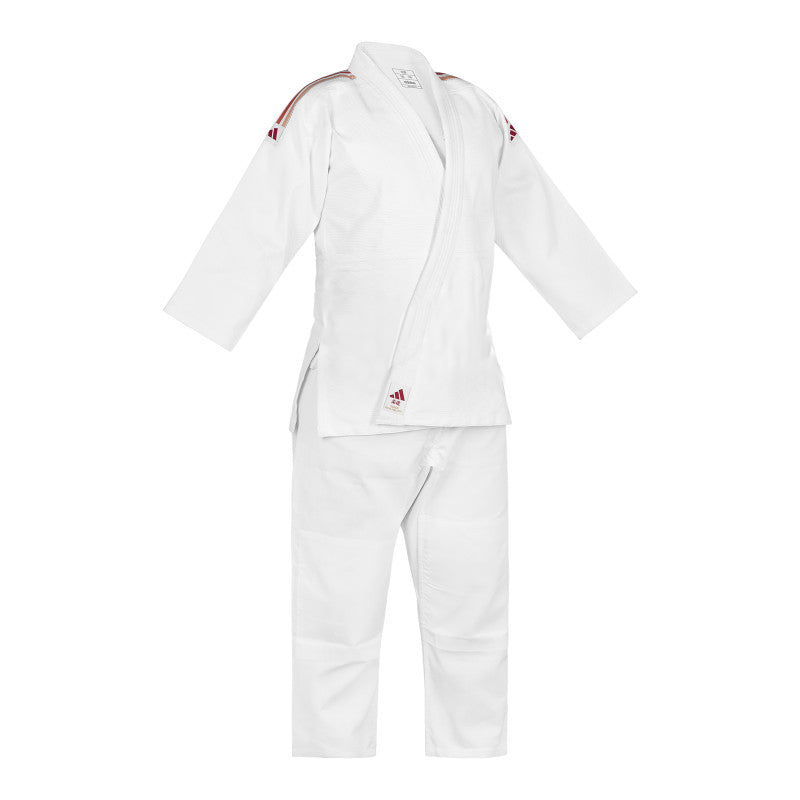 Uniforme Judo Adidas Club Sin Cinturon Algodon Poliester Tejido Reforzado Intermedio Avanzado Blanco J350P