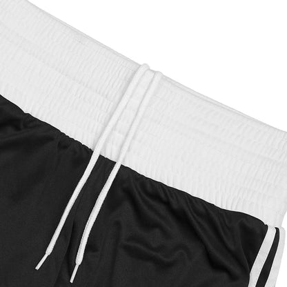 Short de Boxeo Adidas BTS02 Poliester Cintura Elastica con Cordon Negro/Blanco para Entrenamiento y Competicion