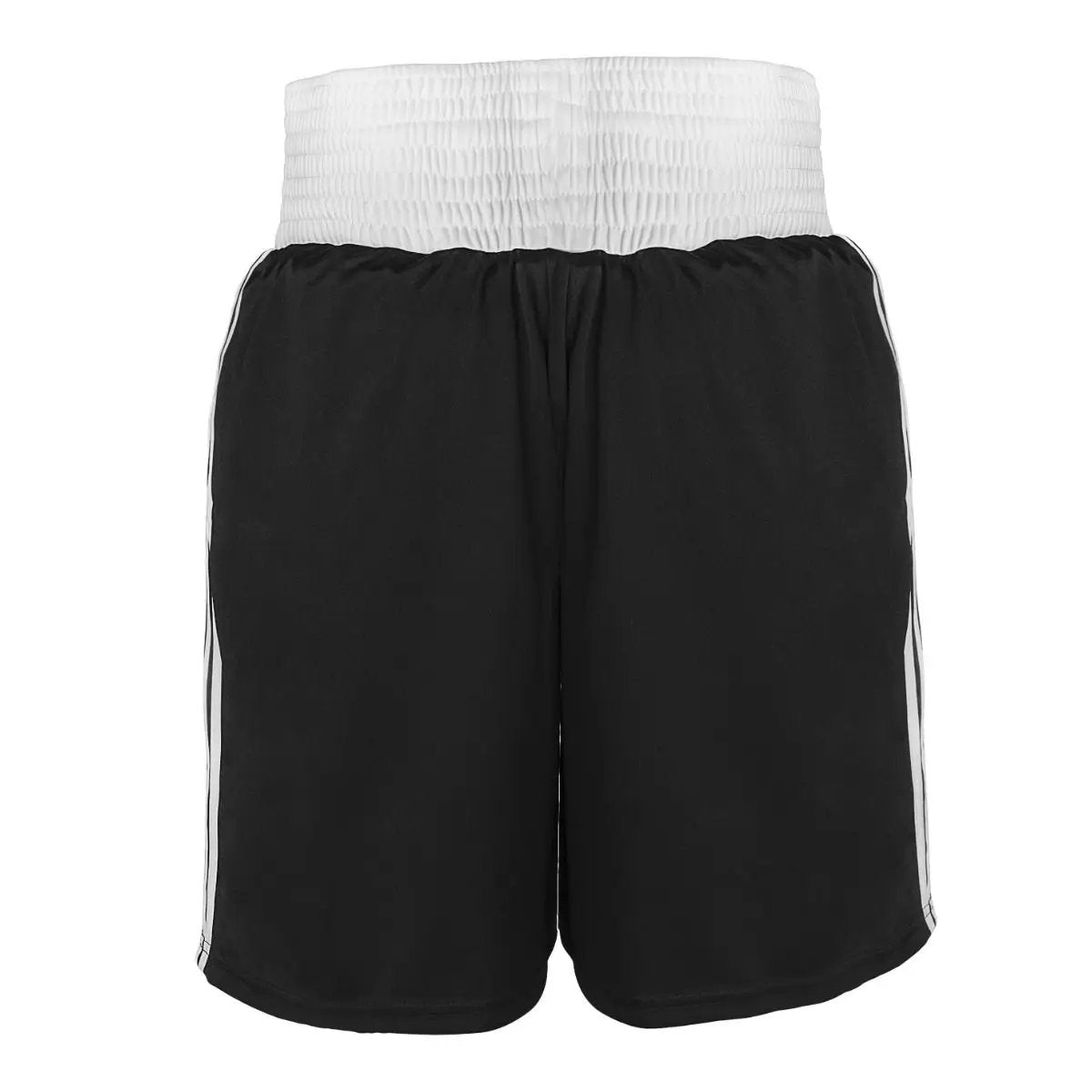 Short de Boxeo Adidas BTS02 Poliester Cintura Elastica con Cordon Negro/Blanco para Entrenamiento y Competicion