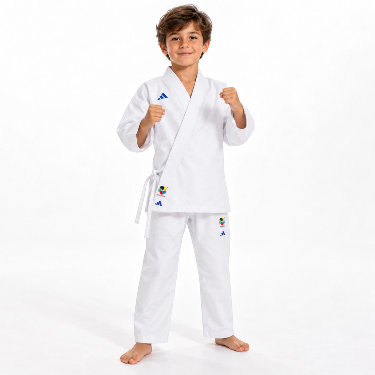 Uniforme Karate Adidas Evolution K200E WKF con Cinturon Juvenil Aprobado Federacion Mundial