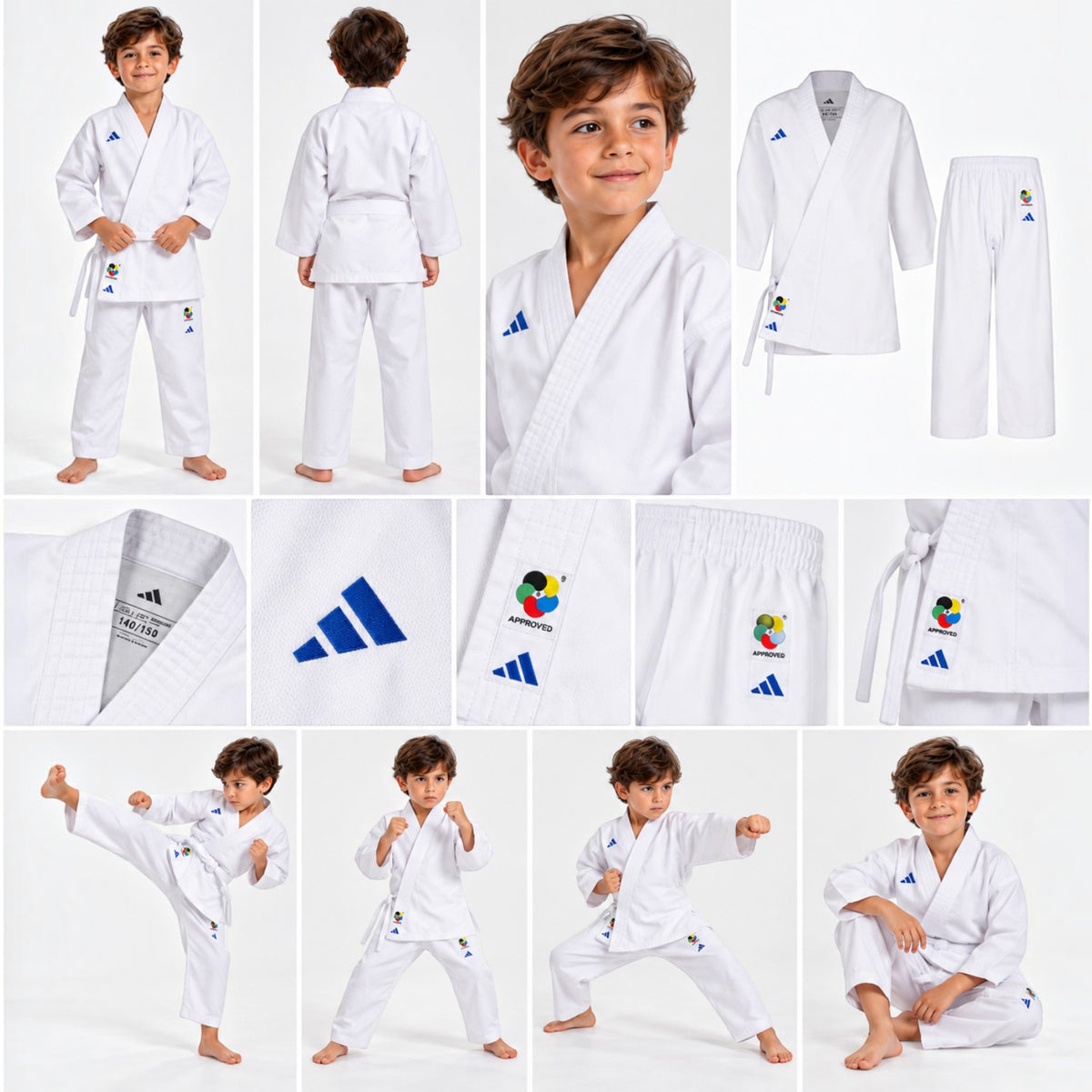 Uniforme Karate Adidas Evolution K200E WKF con Cinturon Juvenil Aprobado Federacion Mundial