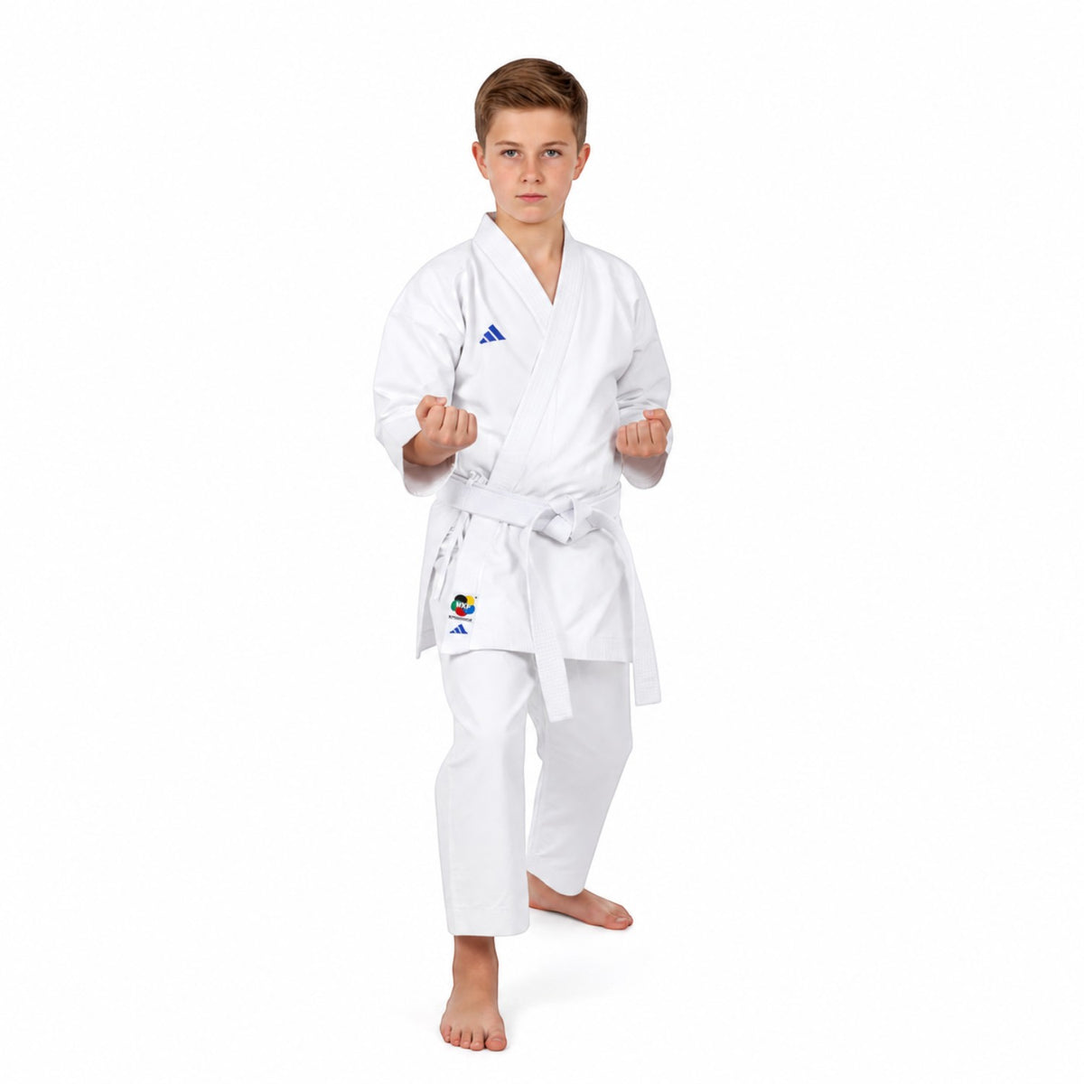 Uniforme Karate Adidas Evolution K200E WKF con Cinturon Juvenil Aprobado Federacion Mundial